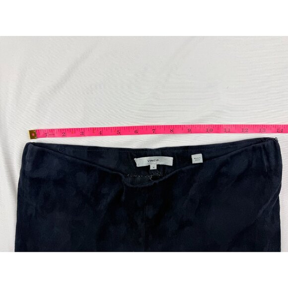 Vince Stretch Lamb Suede Split Hem Crop Pant in Navy Size M $1250 - Picture 8 of 11